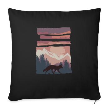 Fuchs Waldtier Geschenk - Sofakissenbezug 45 x 45 cm - Schwarz - Vorne