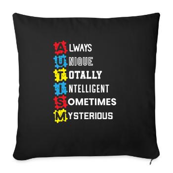 Autism Awareness ASD Autism Spectrum Disorder - Sofa pillowcase 17,3'' x 17,3'' (45 x 45 cm) - black - Front