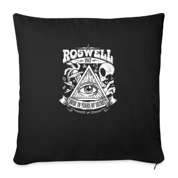 Alien OVNI crash à Roswell Cadeau - Housse de coussin décorative 45 x 45 cm - noir - Devant