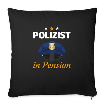 Polizei Polizist Polizeiauto Blaulicht Jungs Mann - Sofakissenbezug 45 x 45 cm - Schwarz - Vorne