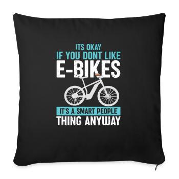 E-Biker - Housse de coussin décorative 45 x 45 cm - noir - Devant