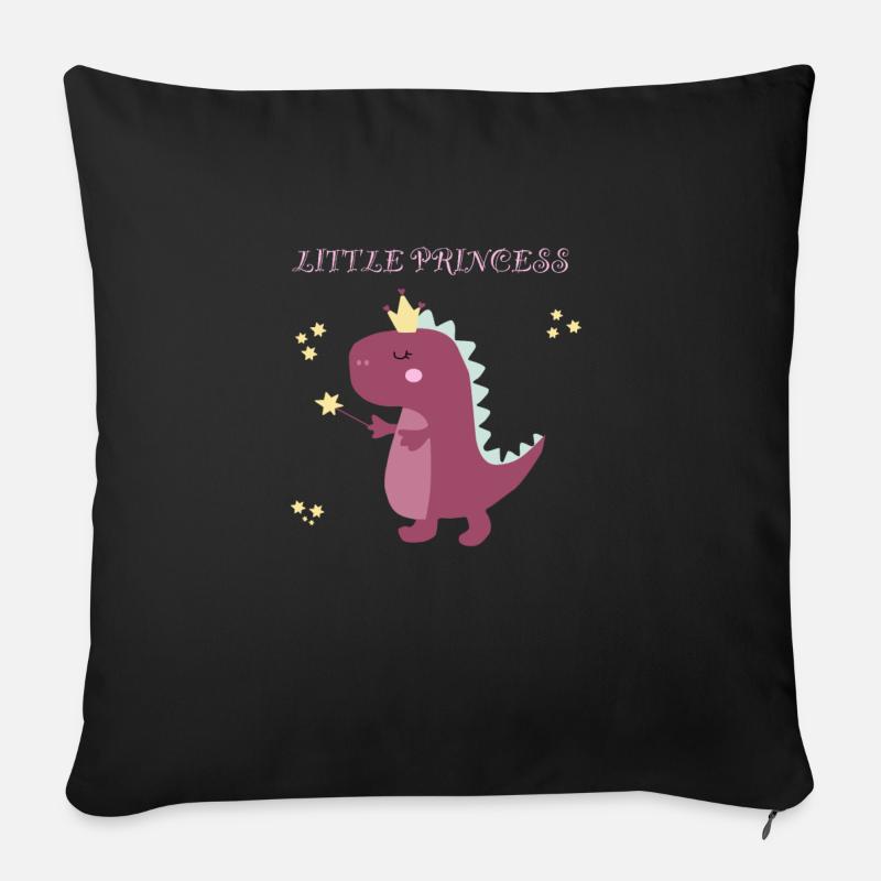 Dino princess - Sofakissenbezug 45 x 45 cm - Schwarz