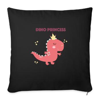 Princesse Dino - Housse de coussin décorative 45 x 45 cm - noir - Devant