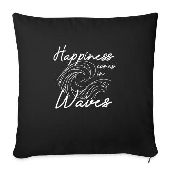 Happiness Comes In Waves Kitsurfer Shirt - Sofa pillowcase 17,3'' x 17,3'' (45 x 45 cm) - black - Front