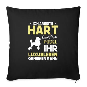 Poodle - Sofa pillowcase 17,3'' x 17,3'' (45 x 45 cm) - black - Front
