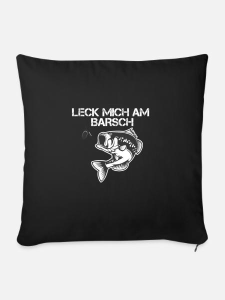 Leck mich am Barsch angler - Sofakissenbezug 45 x 45 cm - Schwarz
