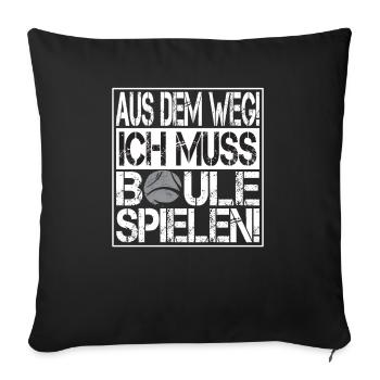 Boules Petanque - Sofakissenbezug 45 x 45 cm - Schwarz - Vorne