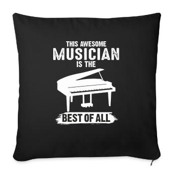 Piano Piano Pianiste Musique Meilleur musicien - Housse de coussin décorative 45 x 45 cm - noir - Devant
