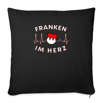 Franken Im Herz Fränkisches Franke Geschenk - Sofakissenbezug 45 x 45 cm - Schwarz - Vorne
