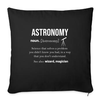 Astronomie Univers spatial Galaxie Astrophysique - Housse de coussin décorative 45 x 45 cm - noir - Devant