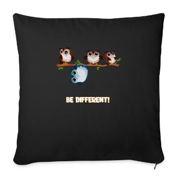 Be Different Mignon Mignon Chouette Cadeau - Housse de coussin décorative 45 x 45 cm - noir - Devant