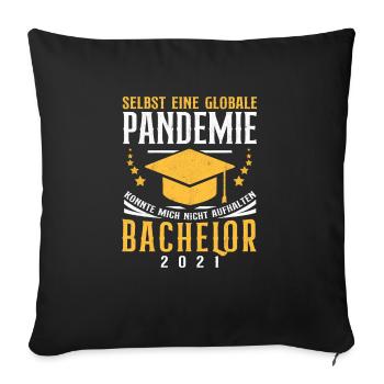 Bachelor 2021 Abschlussfeier Globale Pandemie - Sofakissenbezug 45 x 45 cm - Schwarz - Vorne