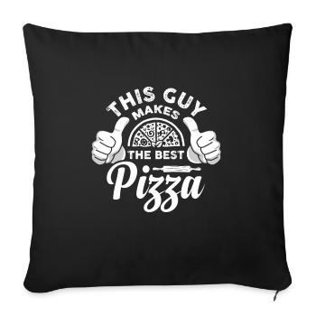 Pizza design for pizza bakers and pizza lovers - Sofa pillowcase 17,3'' x 17,3'' (45 x 45 cm) - black - Front