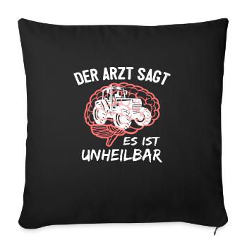 Landwirt Landmaschinenmechaniker Bauer Tagesablauf - Sofakissenbezug 45 x 45 cm - Schwarz - Vorne