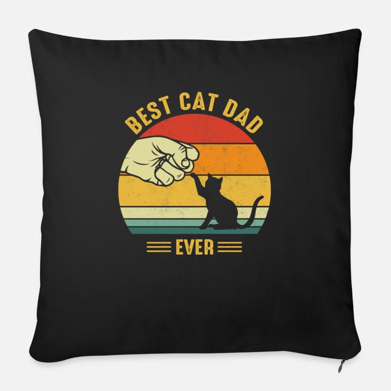 Best Cat Dad Vater Katzen Geschenk - Sofakissenbezug 45 x 45 cm - Schwarz