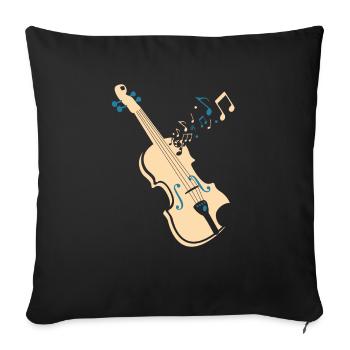 Violin Viola Cello Bass Artistic Music Sound Wave - Housse de coussin décorative 45 x 45 cm - noir - Devant