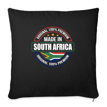 Afrique du Sud - Housse de coussin décorative 45 x 45 cm - noir - Devant
