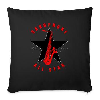 Saxophones ALL STAR - Housse de coussin décorative 45 x 45 cm - noir - Devant