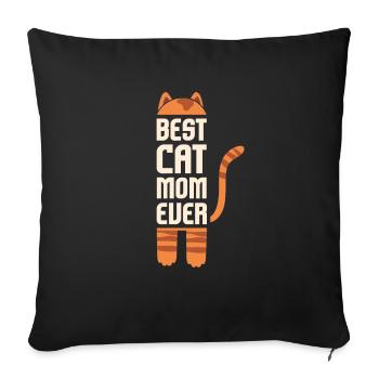 Vintage Best Cat Mom Ever Cat Lover - Housse de coussin décorative 45 x 45 cm - noir - Devant