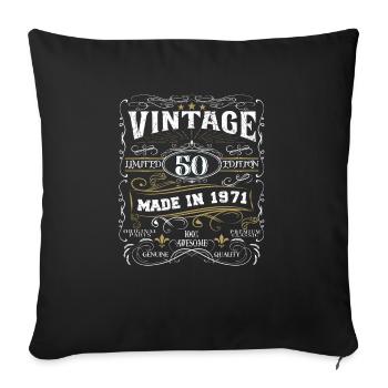 Vintage Made in 1971 Limited Edition - Housse de coussin décorative 45 x 45 cm - noir - Devant