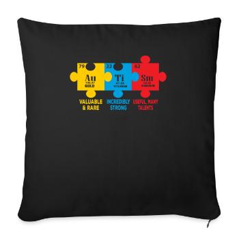 Autism Awareness elements - Sofa pillowcase 17,3'' x 17,3'' (45 x 45 cm) - black - Front