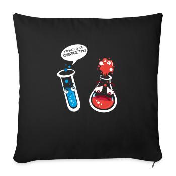 Chemistry Chemist Funny Gift for Nerds - Sofa pillowcase 17,3'' x 17,3'' (45 x 45 cm) - black - Front