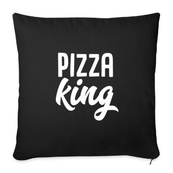 Roi de la pizza - Housse de coussin décorative 45 x 45 cm - noir - Devant
