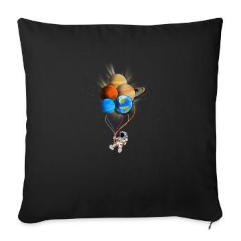 Cosmonaute Ballons de l’espace cadeau - Housse de coussin décorative 45 x 45 cm - noir - Devant