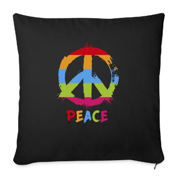 Positive vibration T-shirt. - Sofa pillowcase 17,3'' x 17,3'' (45 x 45 cm) - black - Front