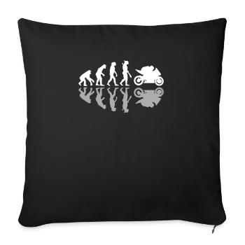 Evolution Motorrad Schatten Biker Enduro Geschenk - Sofakissenbezug 45 x 45 cm - Schwarz - Vorne