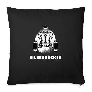 Silberrücken | Gorilla - Sofakissenbezug 45 x 45 cm - Schwarz - Vorne