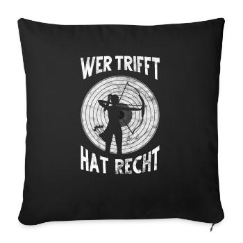 Bogenschiessen Bogenschütze Bogen Pfeil Langbogen - Sofakissenbezug 45 x 45 cm - Schwarz - Vorne