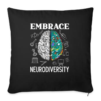 Adopter neurodiversité ADHD Awareness Hyperfocus - Housse de coussin décorative 45 x 45 cm - noir - Devant