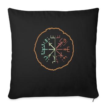 Viking symbol - Sofa pillowcase 17,3'' x 17,3'' (45 x 45 cm) - black - Front