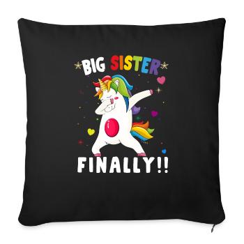 grande sœur enfin - Housse de coussin décorative 45 x 45 cm - noir - Devant