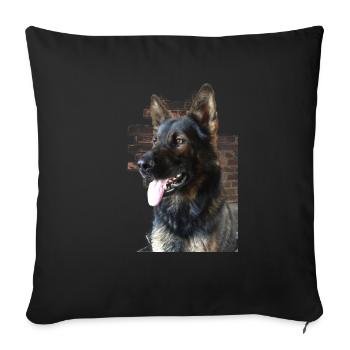 German Shepherd Profile Picture - Sofa pillowcase 17,3'' x 17,3'' (45 x 45 cm) - black - Front