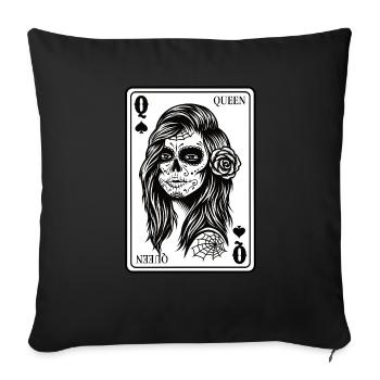 King And Queen Skull - 1/2 Card Hearts Flush - Sofakissenbezug 45 x 45 cm - Schwarz - Vorne