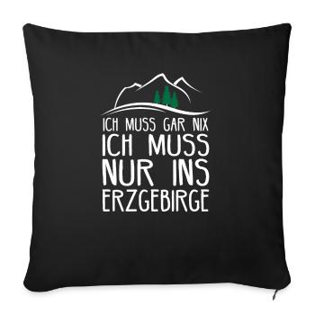 Erzgebirge Sachsen Bergbau Aue Geschenkidee - Sofakissenbezug 45 x 45 cm - Schwarz - Vorne
