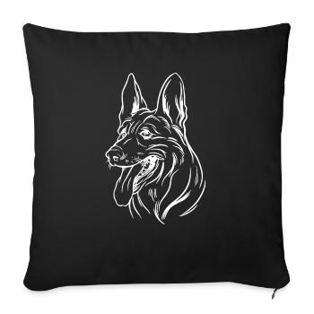Belgian Malinios Sport Shepherd Design - Sofa pillowcase 17,3'' x 17,3'' (45 x 45 cm) - black - Front