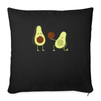 Avocado Marriage Proposal Romantic Vegan Veggie - Sofa pillowcase 17,3'' x 17,3'' (45 x 45 cm) - black - Front
