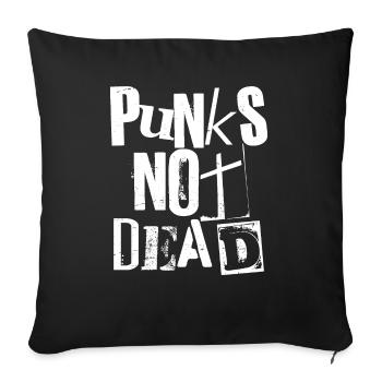 Punks Not Dead - Vintage Grunge - Punk Is Not Dead - Sofa pillowcase 17,3'' x 17,3'' (45 x 45 cm) - black - Front