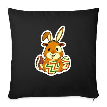 Guinea pig as Easter - Sofa pillowcase 17,3'' x 17,3'' (45 x 45 cm) - black - Front