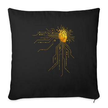 Heart CPU Processor - Sofa pillowcase 17,3'' x 17,3'' (45 x 45 cm) - black - Front