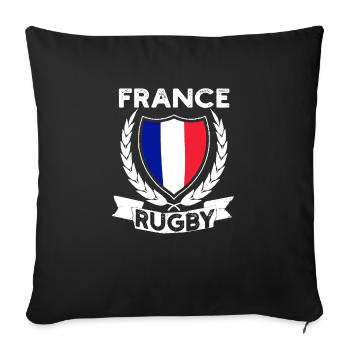 Rugby France Rugby Maillot Pour Les Français Et Les Fans - Housse de coussin décorative 45 x 45 cm - noir - Devant