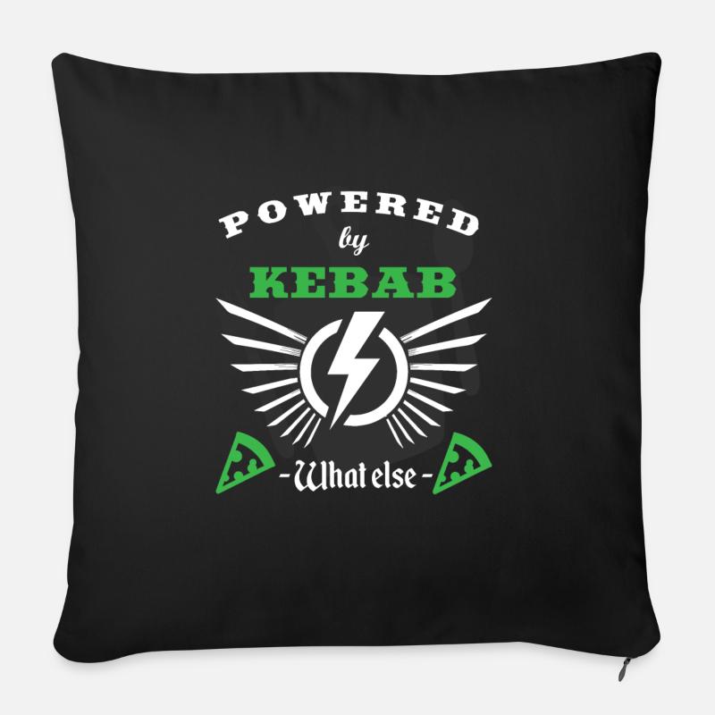 POWERED BY KEBAB - Housse de coussin décorative 45 x 45 cm - noir