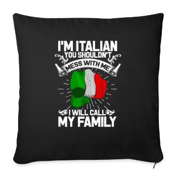 Italy - Sofa pillowcase 17,3'' x 17,3'' (45 x 45 cm) - black - Front