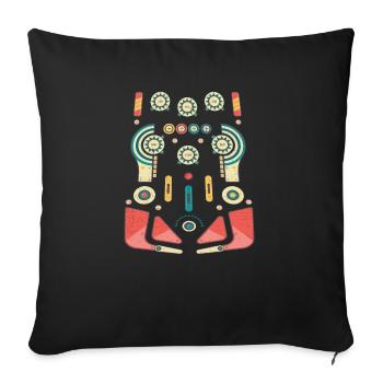 Cool retro pinball arcade - pinball arcade machine - Sofa pillowcase 17,3'' x 17,3'' (45 x 45 cm) - black - Front