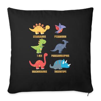 Types Of Dinosaurs Dino Identification - Cute - Sofa pillowcase 17,3'' x 17,3'' (45 x 45 cm) - black - Front