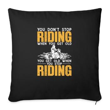 Motorradfahrer - Sofakissenbezug 45 x 45 cm - Schwarz - Vorne