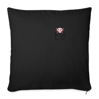 Axolotl in my bag - Sofa pillowcase 17,3'' x 17,3'' (45 x 45 cm) - black - Front